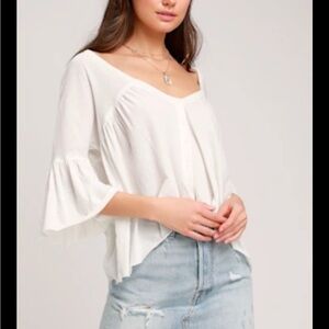 Velvet ivory Flowy Blouse